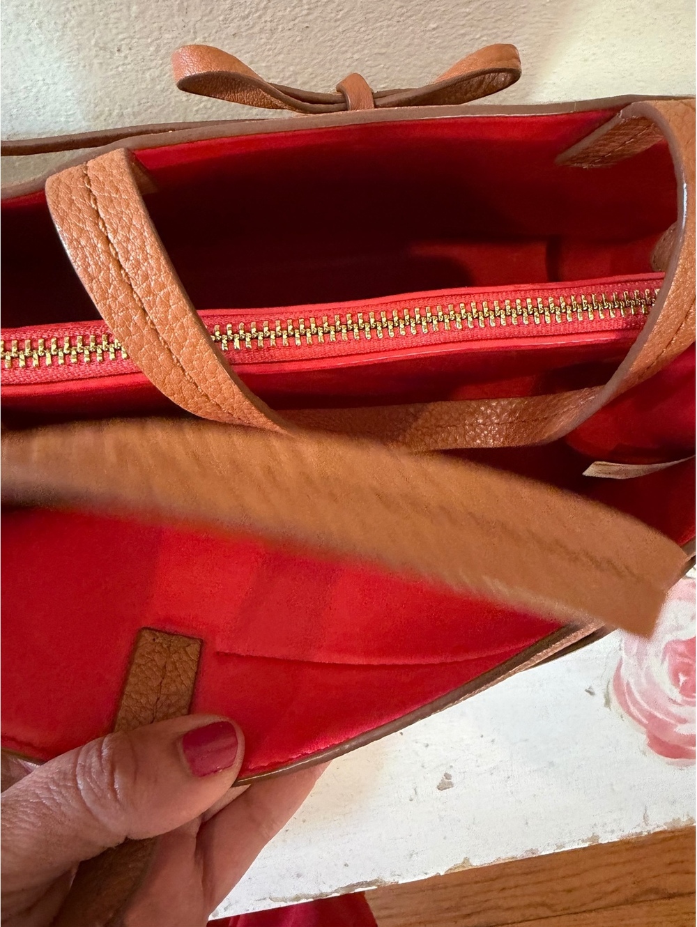 Kate Spade Brown Leather Tote Bag Medium - Picture 7 of 9